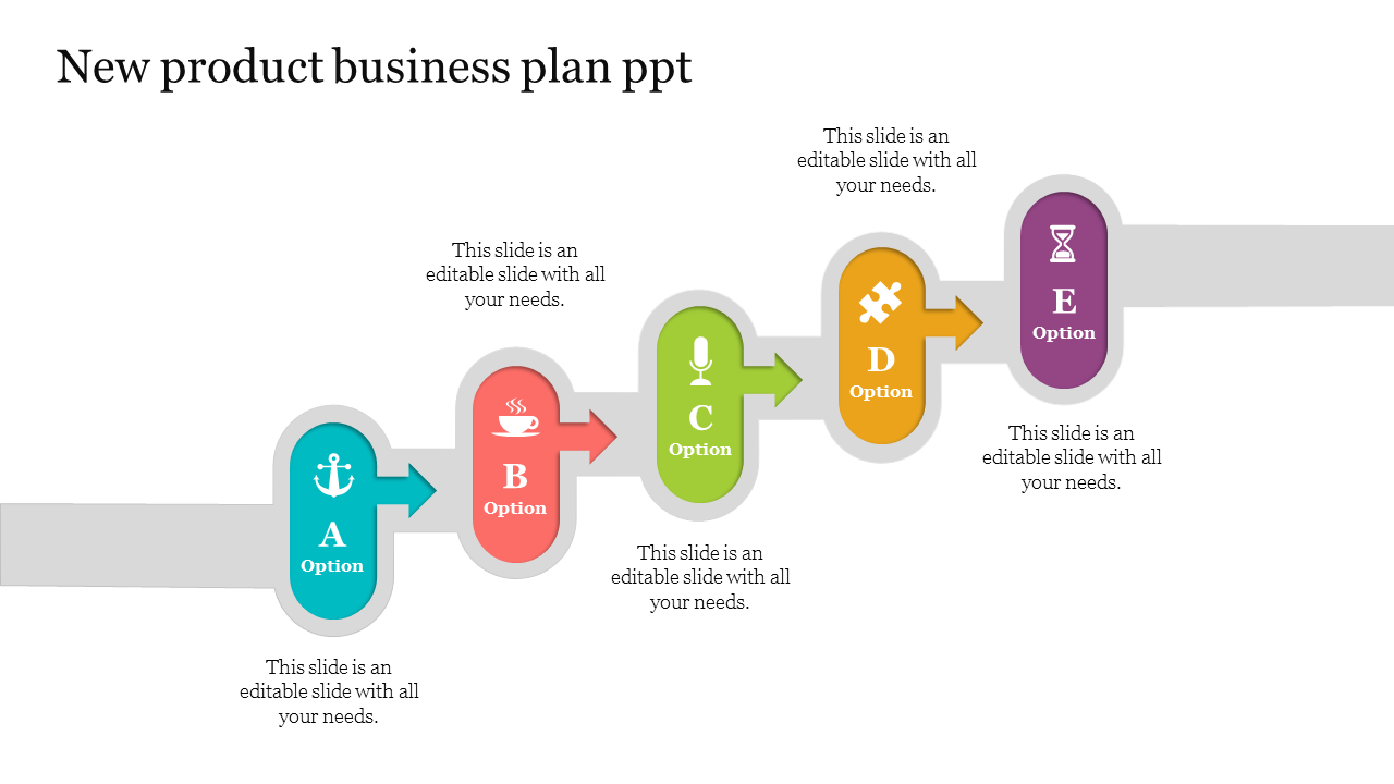 Five Noded New Product Business Plan PPT Design